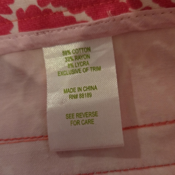 Lilly Pulitzer Luxury Capri Pants 4 Pink Style # 49057 - Picture 5 of 7